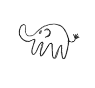 skissad elefant
